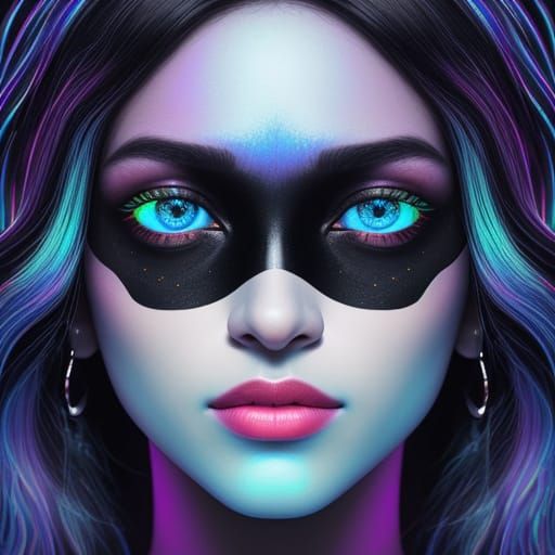 Iridescent Portrait in Triadic Hues