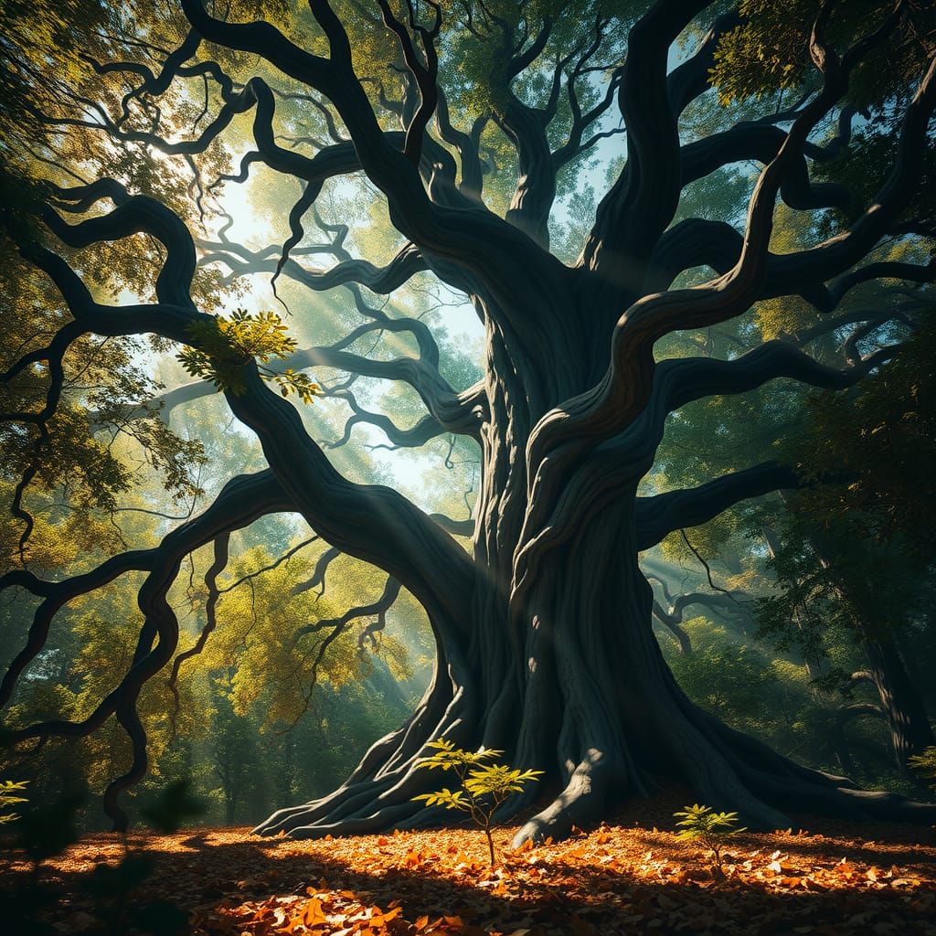 Mystical Forest: Ancient Tree in Fantasy Concept Art