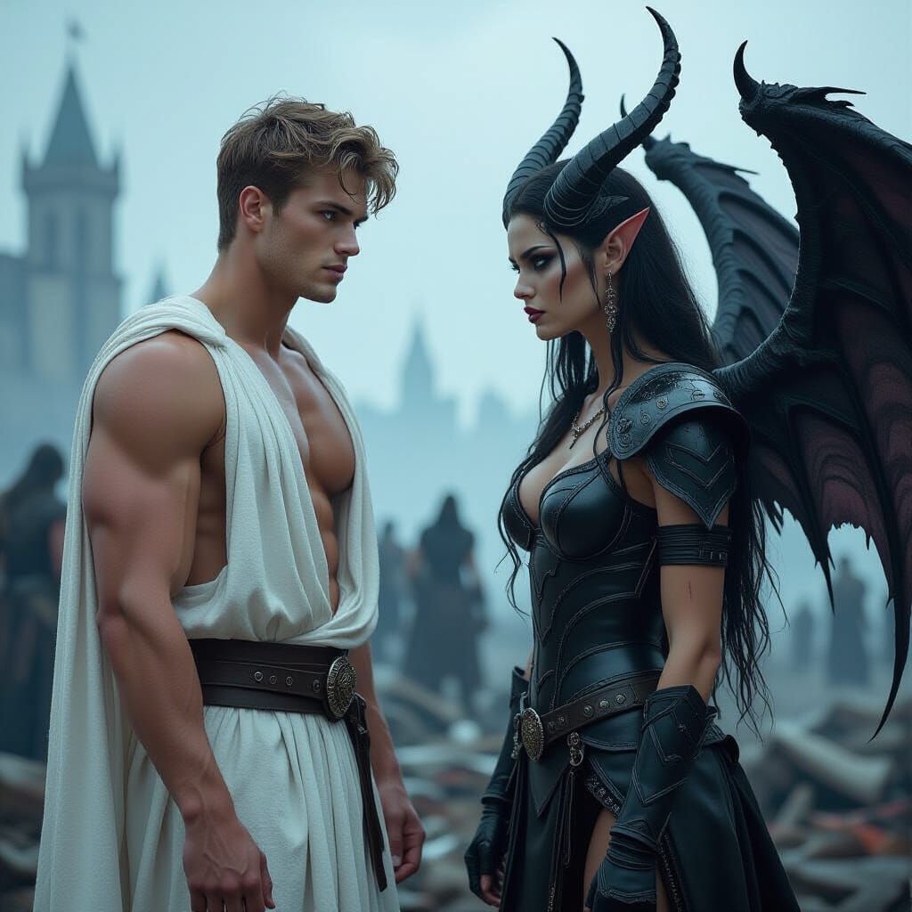 Divine Man and Demonic Woman Stare Down