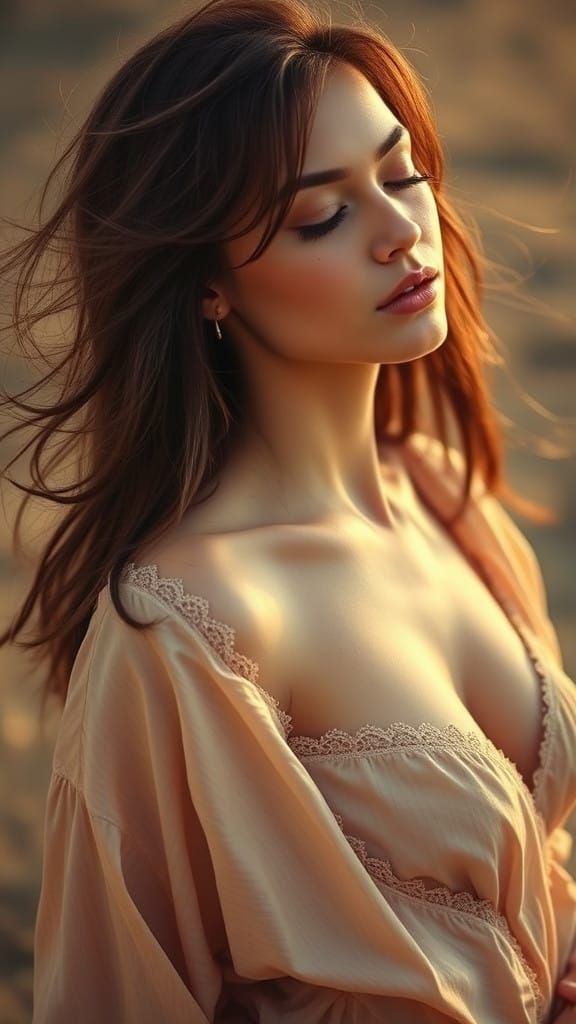 Sensual Woman in Warm Golden Light
