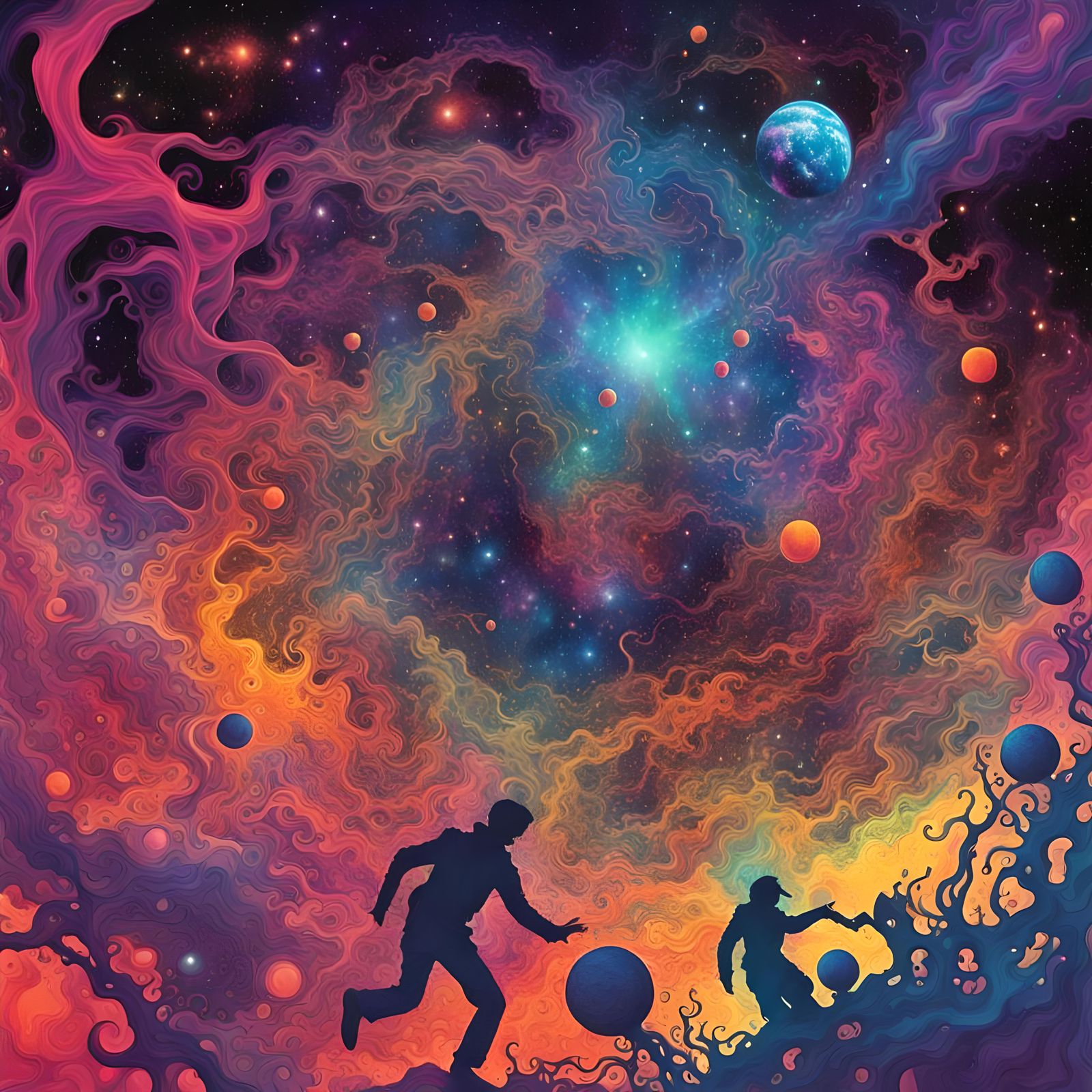 Psychedelic Silhouette: Contained Chaos in Cosmos