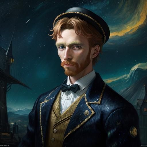 Fancy costume party with Van Gogh theme
