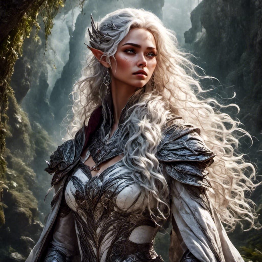 Epic Female Elf Hunter Character Portrait
