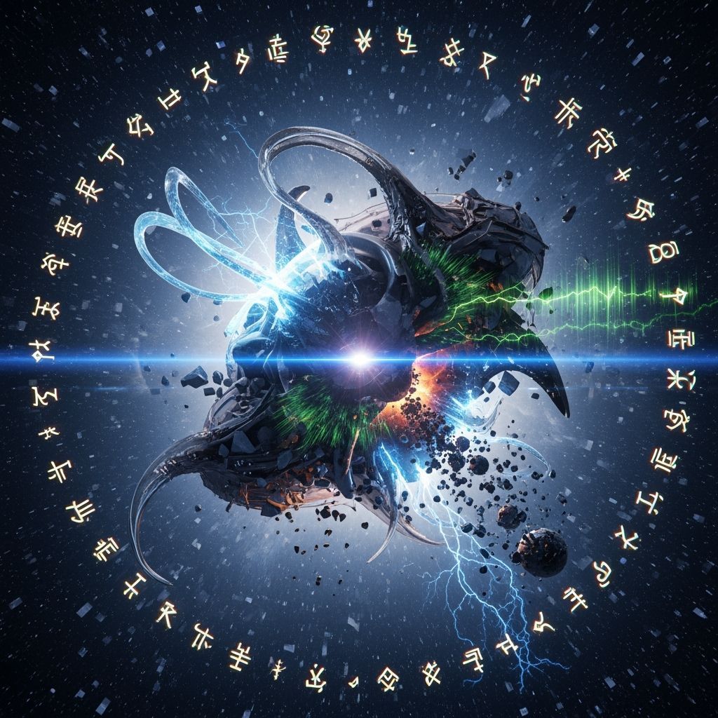 Cosmic Entity Emerging in Lovecraftian Horror Style