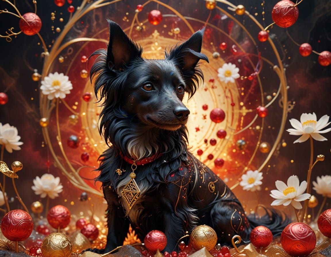 Dreamlike Candy World with Dog and Duckling