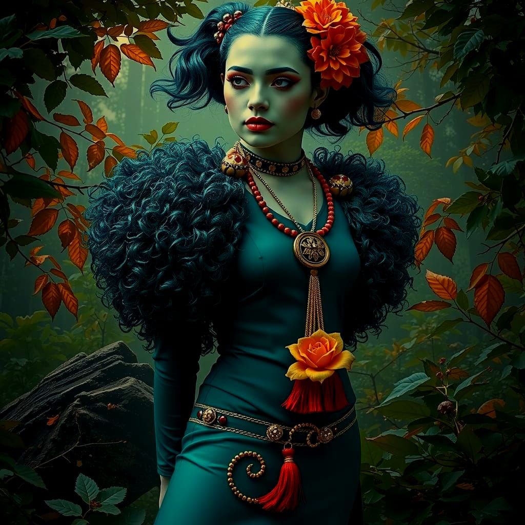 Mystical Foggy Forest with Surreal Elements