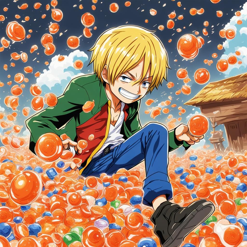 Sanji Kicks a Child: Anime Style Illustration