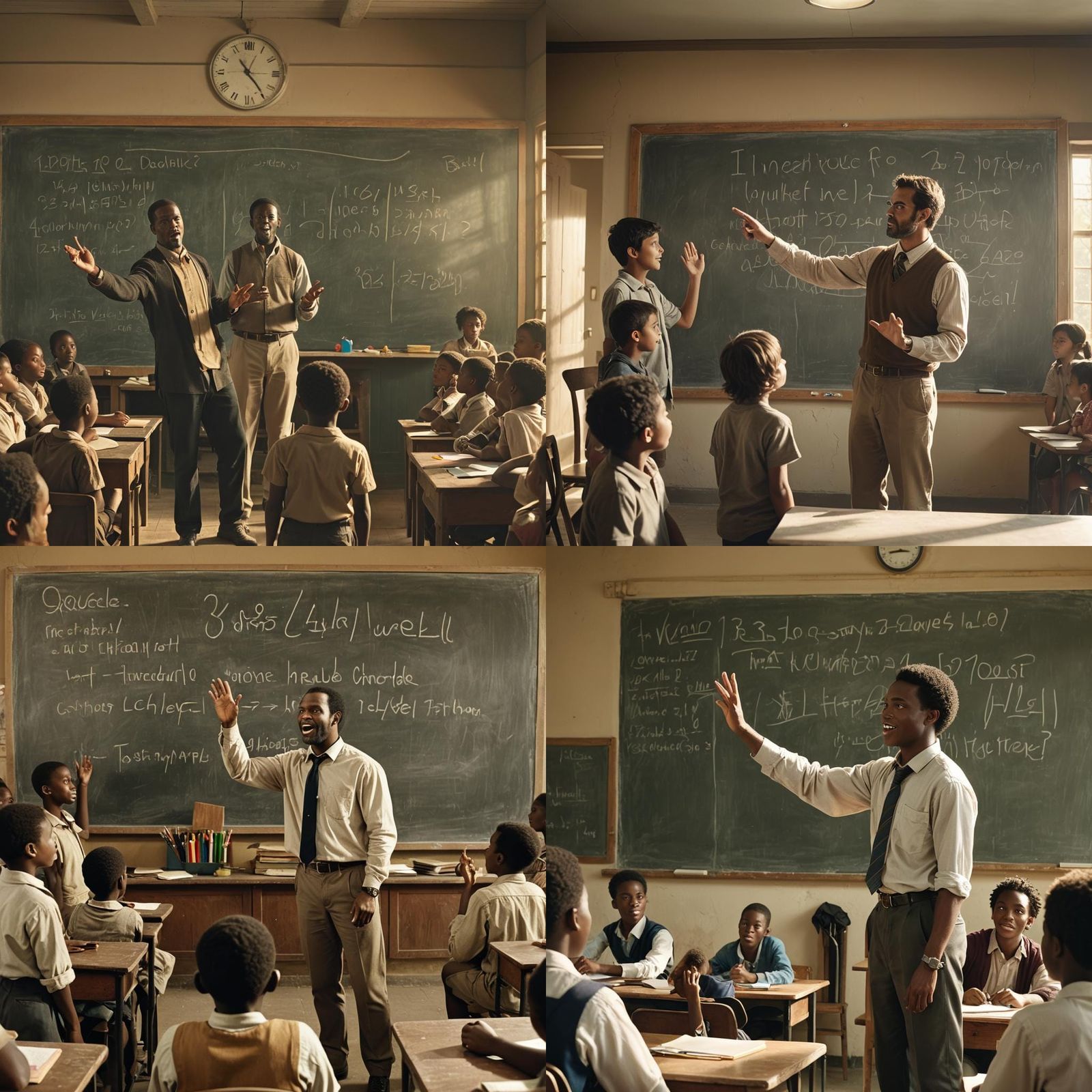 African Classroom Scene with Teacher and Students