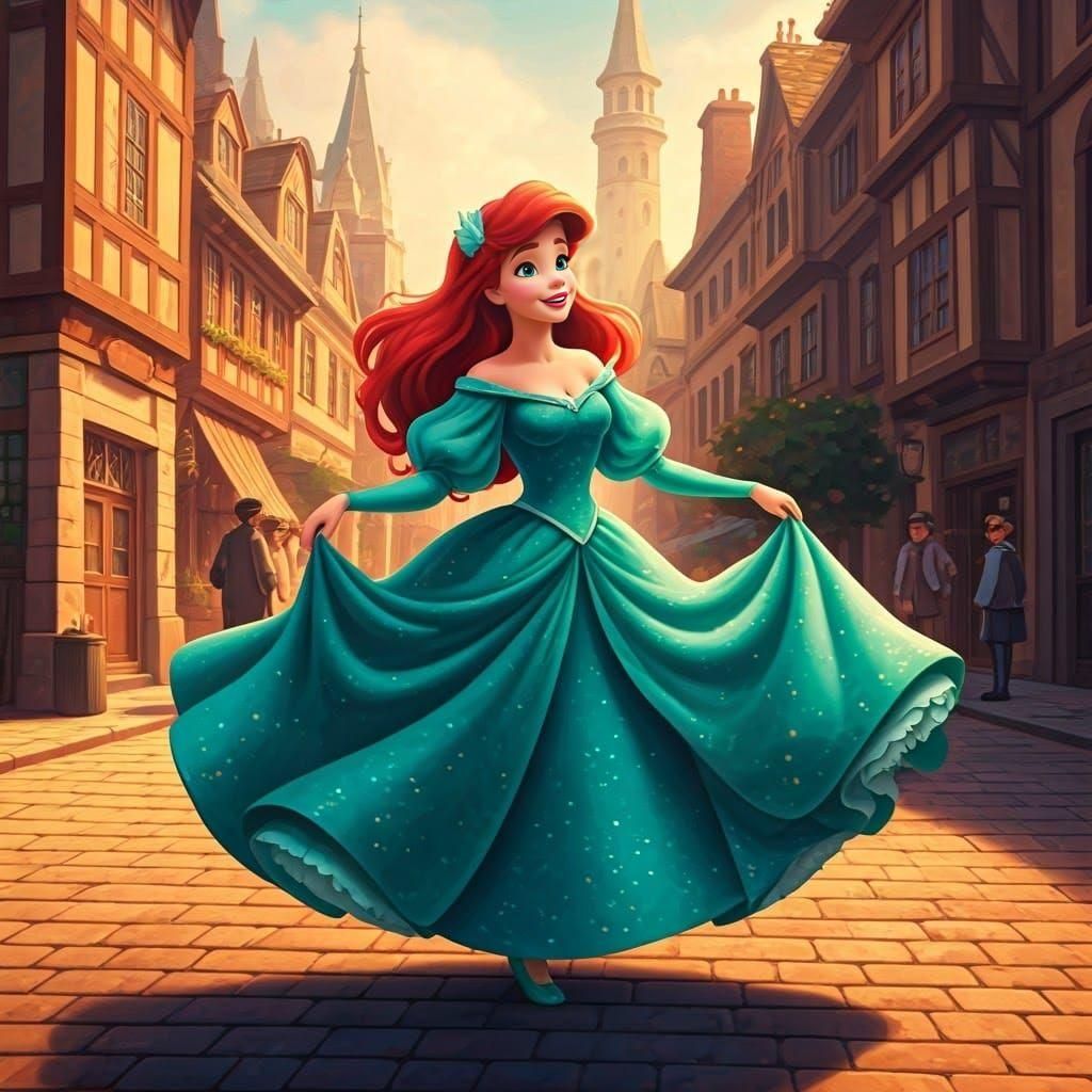 Princess Ariel Dancing in the Town Square