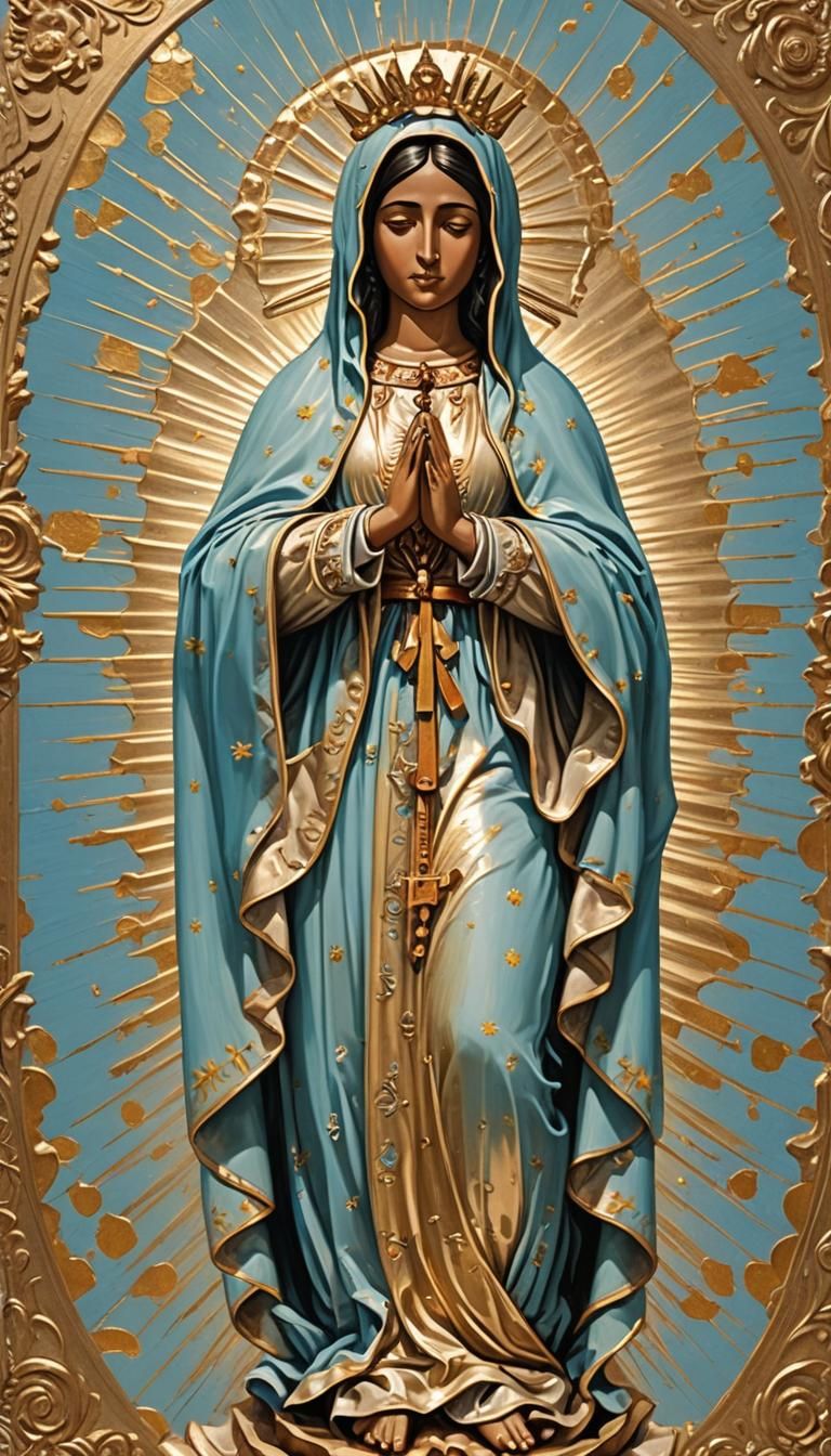 Radiant Mother Mary in Golden Light