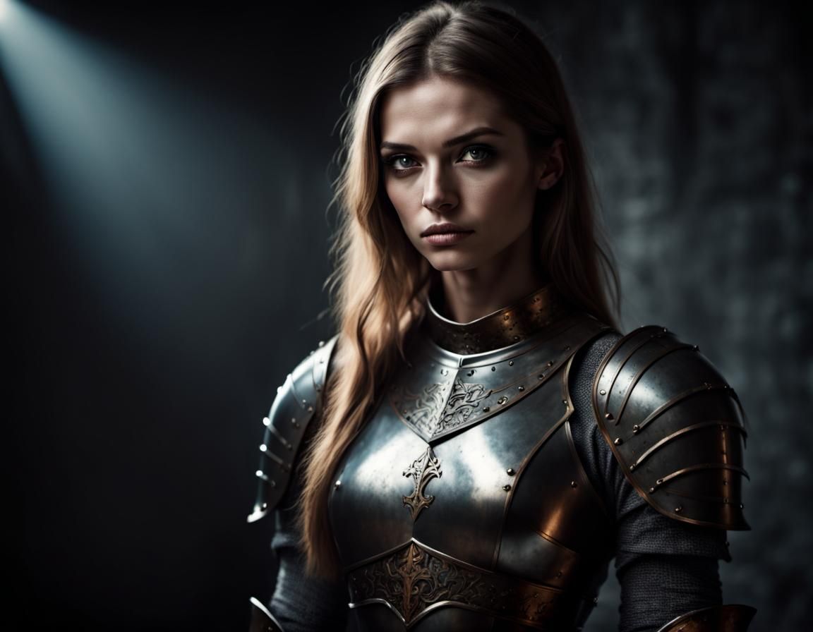 Female Knight in Dark Medieval Style