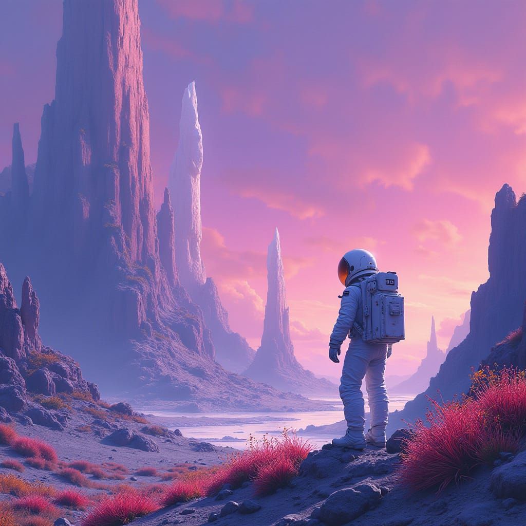 Astronaut Discovers Alien Planet's Crystal Formations and Bi...