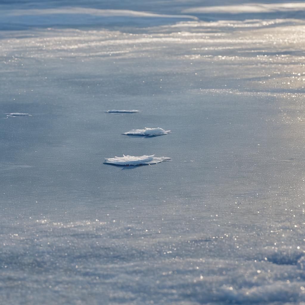Frozen Lake Glistening in Winter Sunlight: Naturalistic Phot...