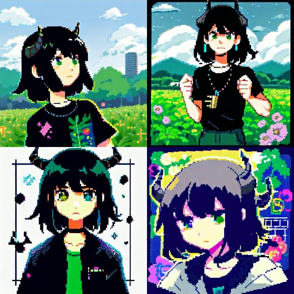 Character with Horns in Scott Pilgrim Anime Style