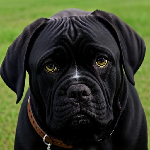 Black Cane Corso Boxer Mix Breed Portrait