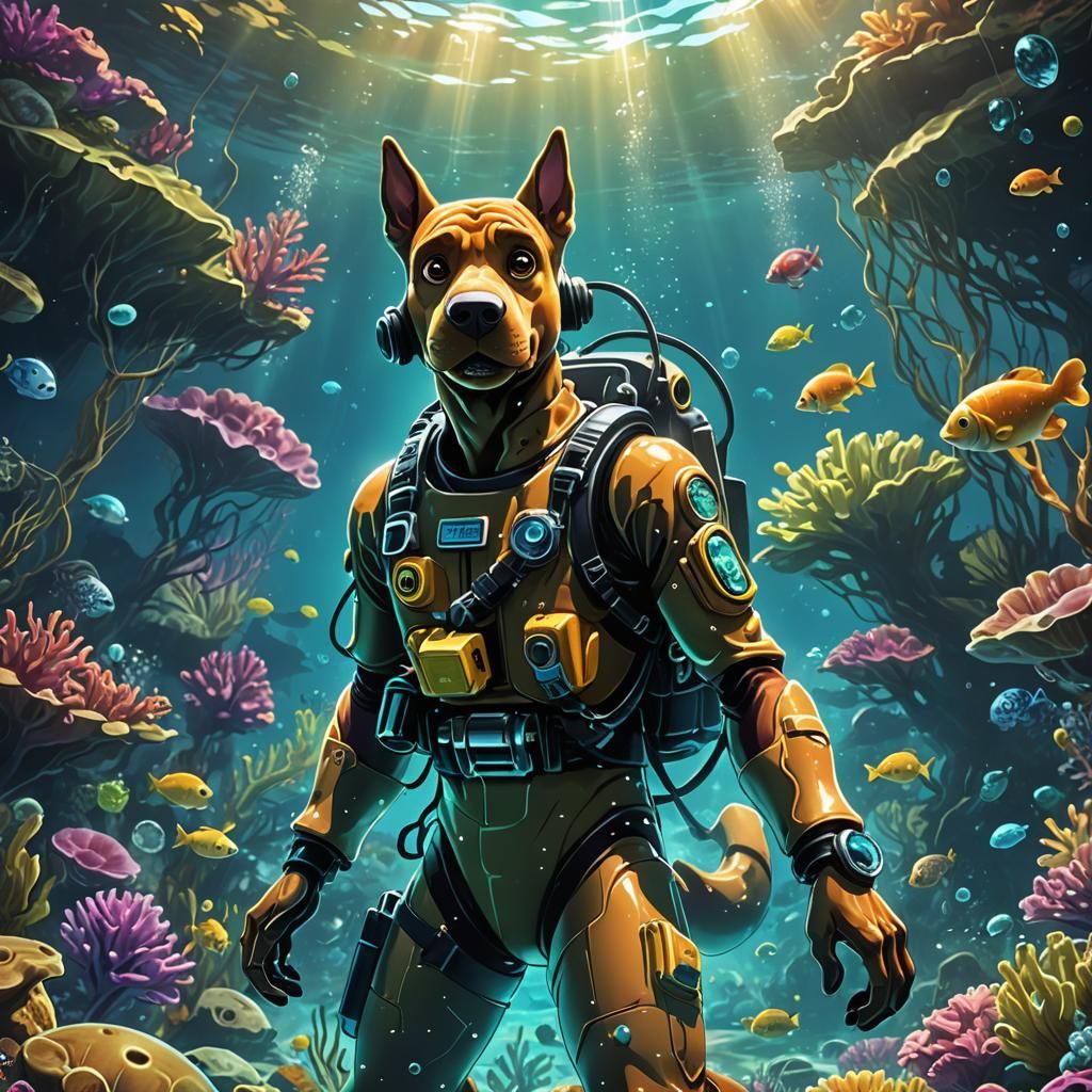 Scooby-Doo's Underwater Anime Adventure in Scuba Gear