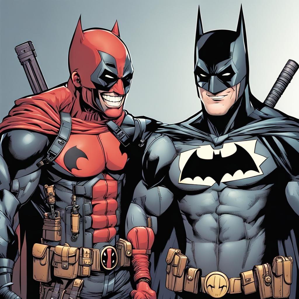 Batman and Deadpool Fusion: A Smiling Mashup