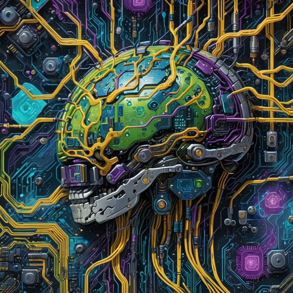 Cyberpunk Brain: Motherboard Integrated with Neural Networks