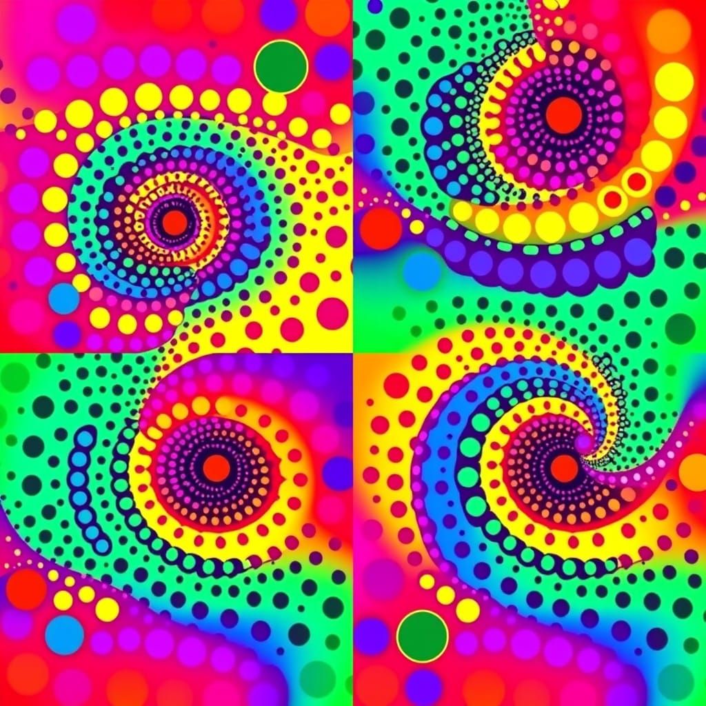 Psychedelic Kaleidoscope in Vibrant, Swirling Patterns