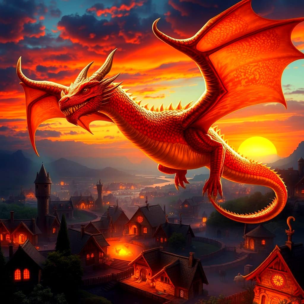 Dragonix of Cinderlord: Vibrant Sunset Dragon