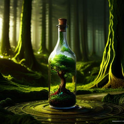 Forest in a Bottle: Detailed Fantasy Concept Art