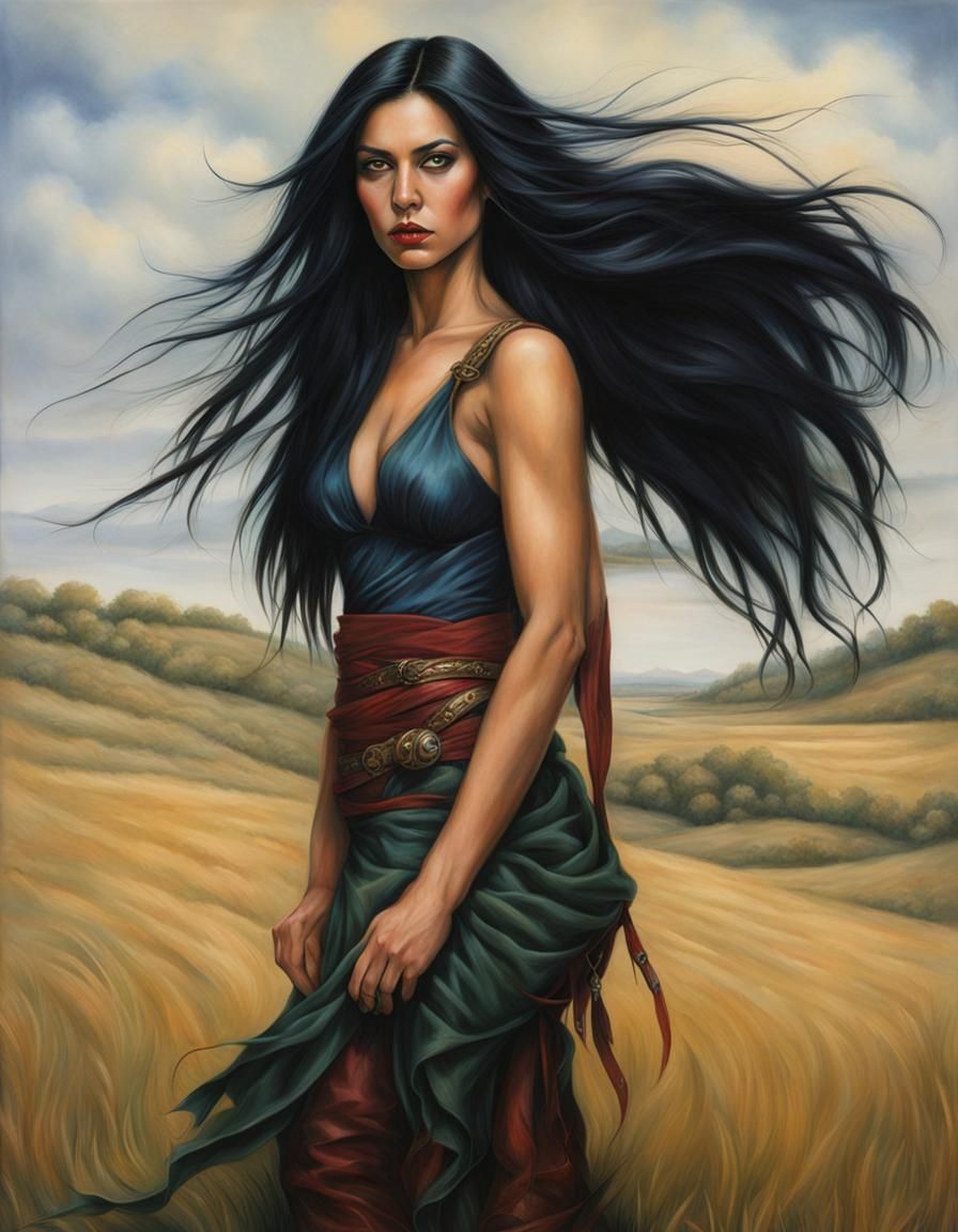 Realistic Over-the-Shoulder Portrait of a Natural Woman