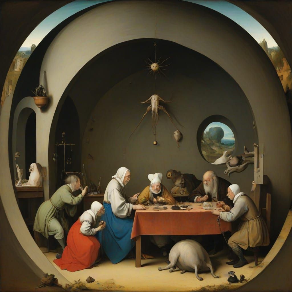 Relaxing Chamber of Stupidity in Bosch & Goya Style