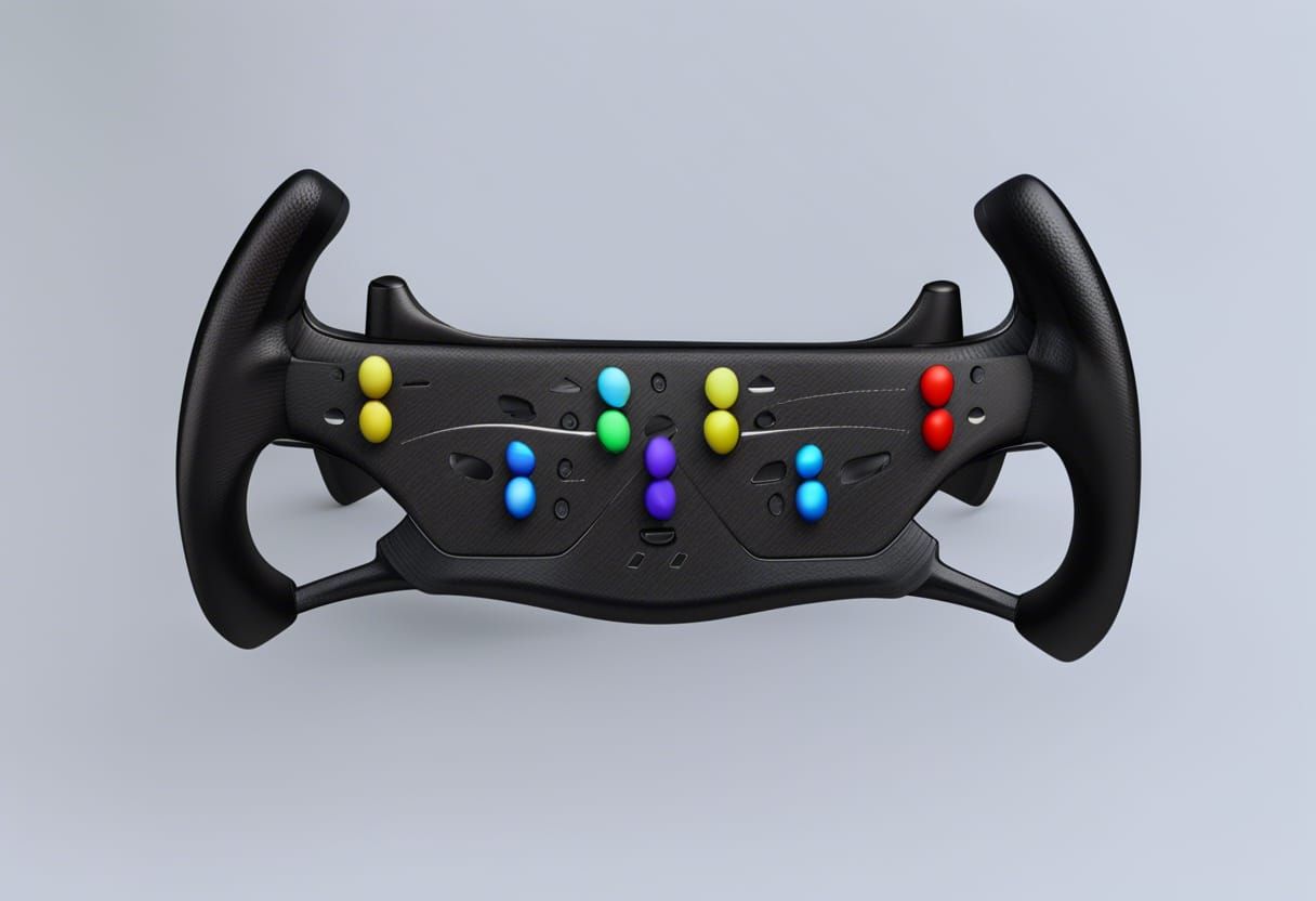Race Car Steering Wheel with Push Buttons