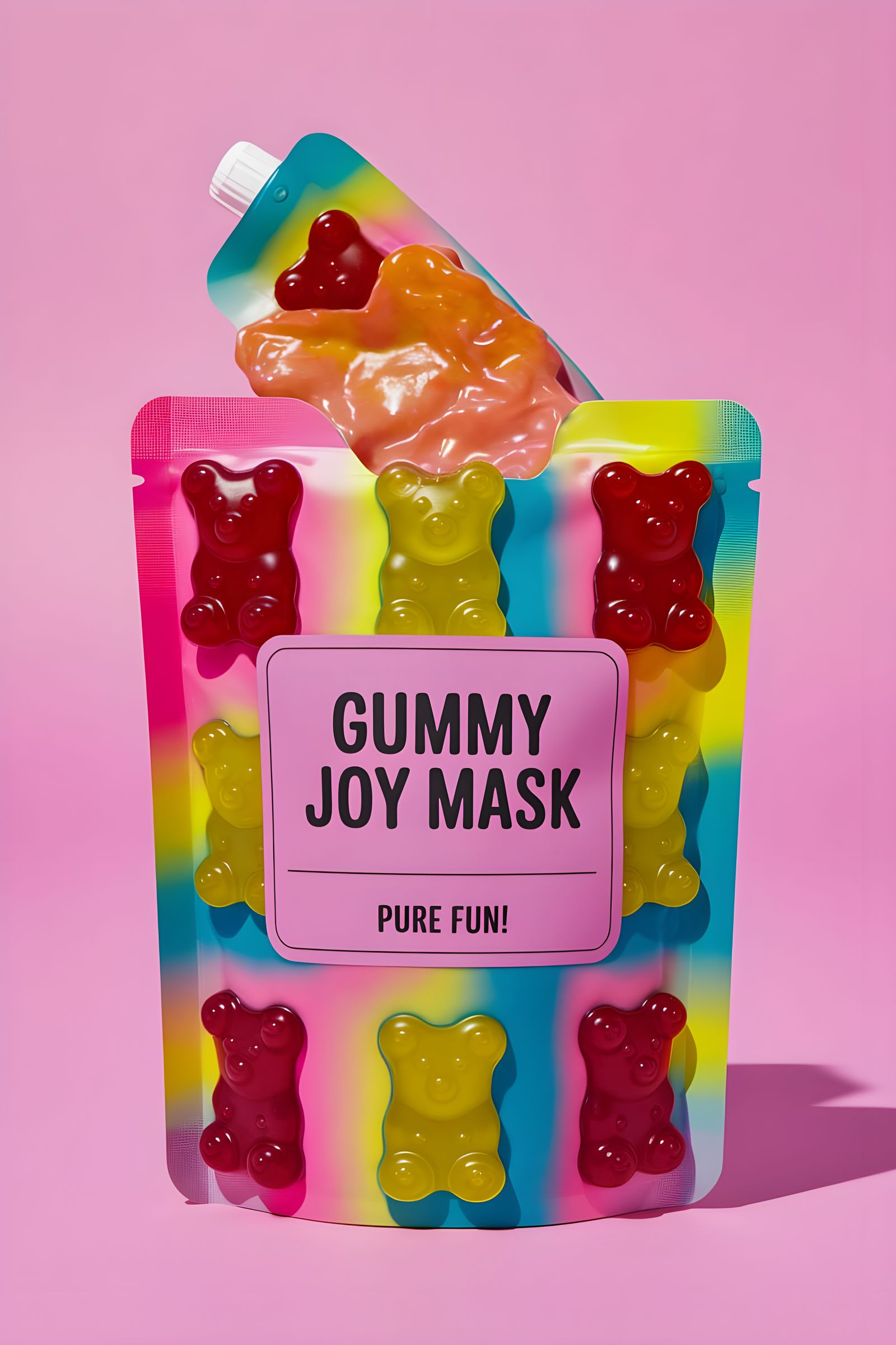 Vibrant Gummy Bear Inspired Face Mask Pouch