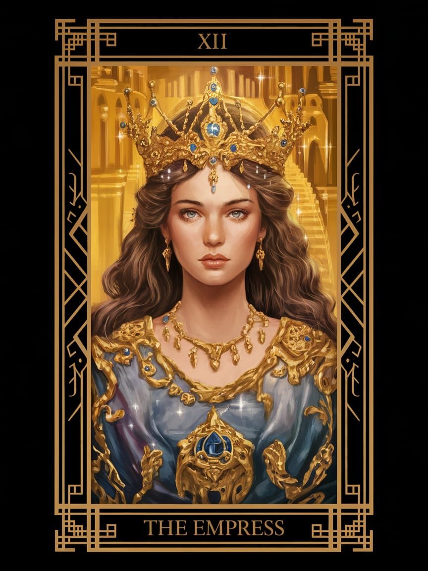 The Empress Tarot Card in Golden Opulence