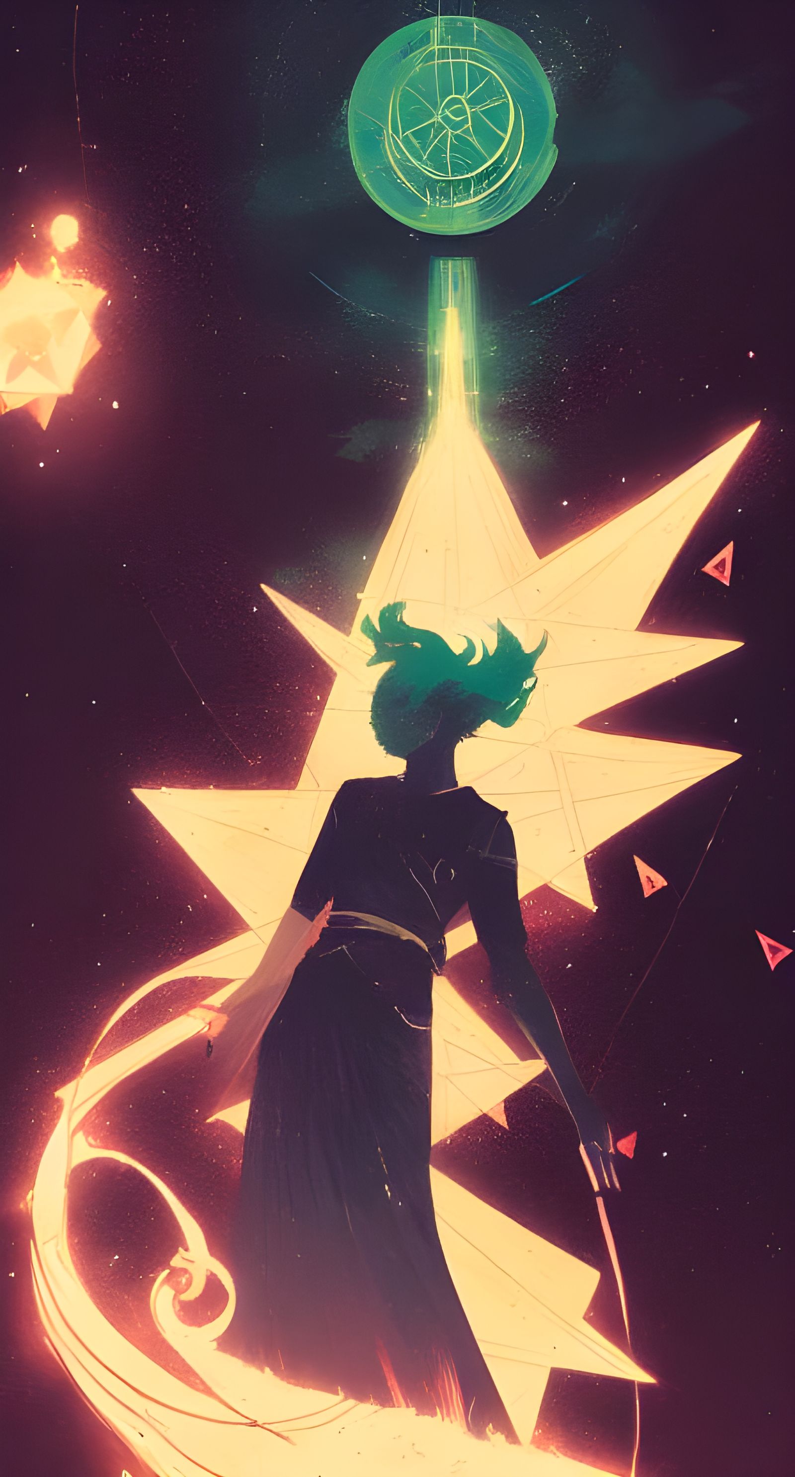 Star Tarot Card on Black Background