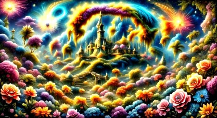 Glowing Goddess Portrait in Surreal Style