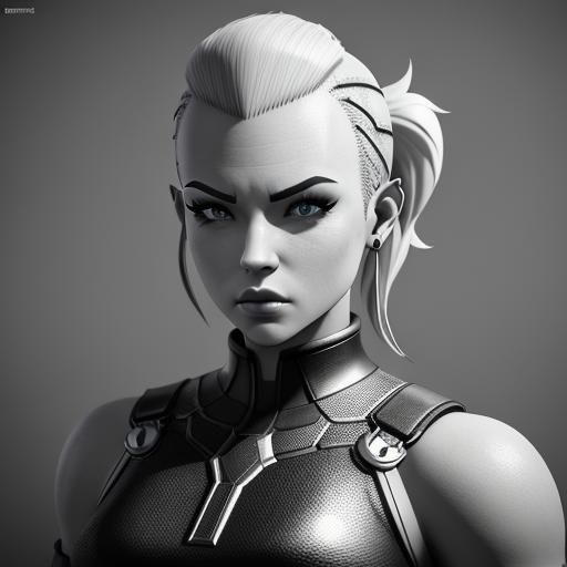 Athletic Anime Character with Shaved Head