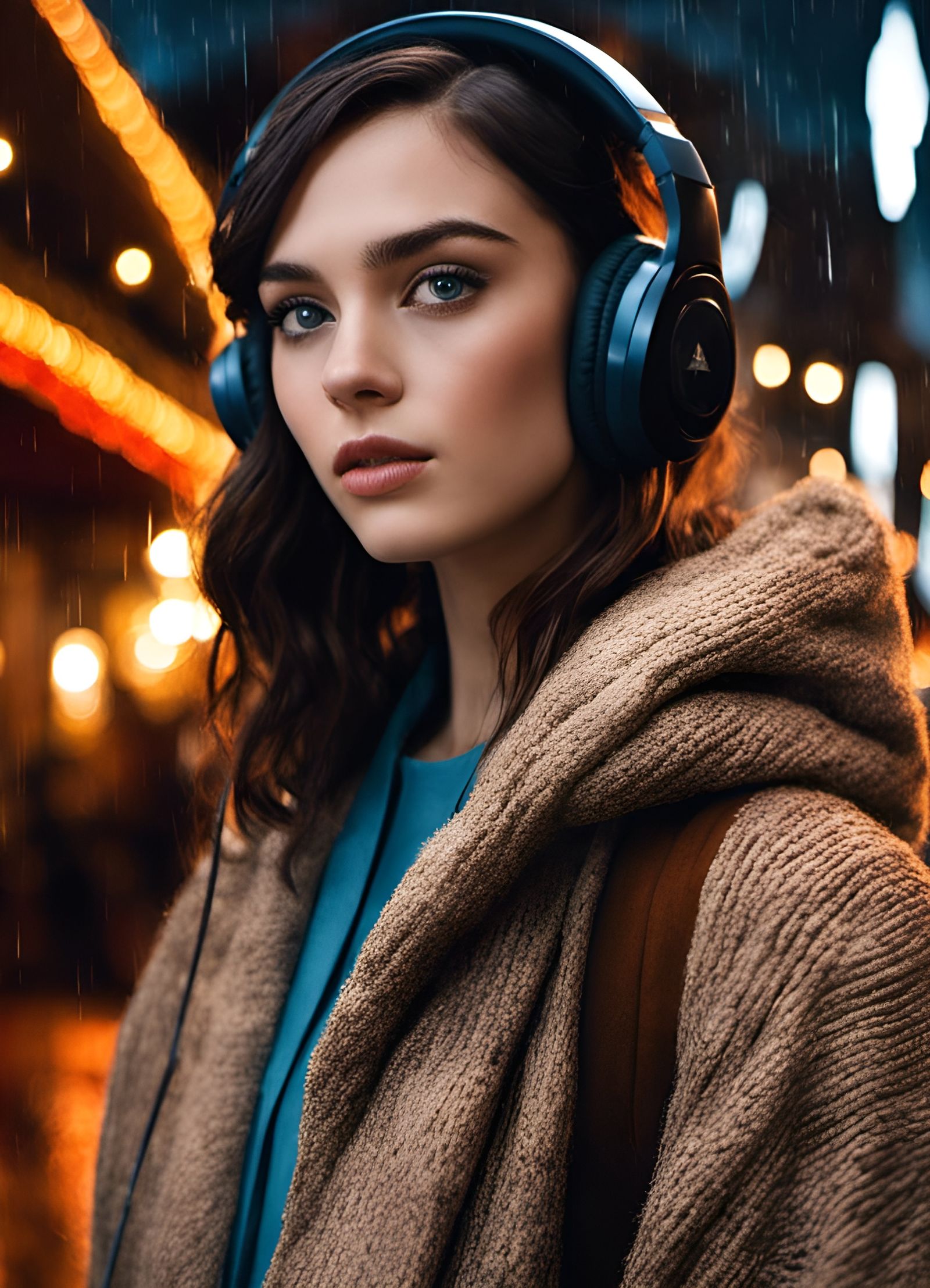 "AI Stock Photography" - Woman in Headphones 1