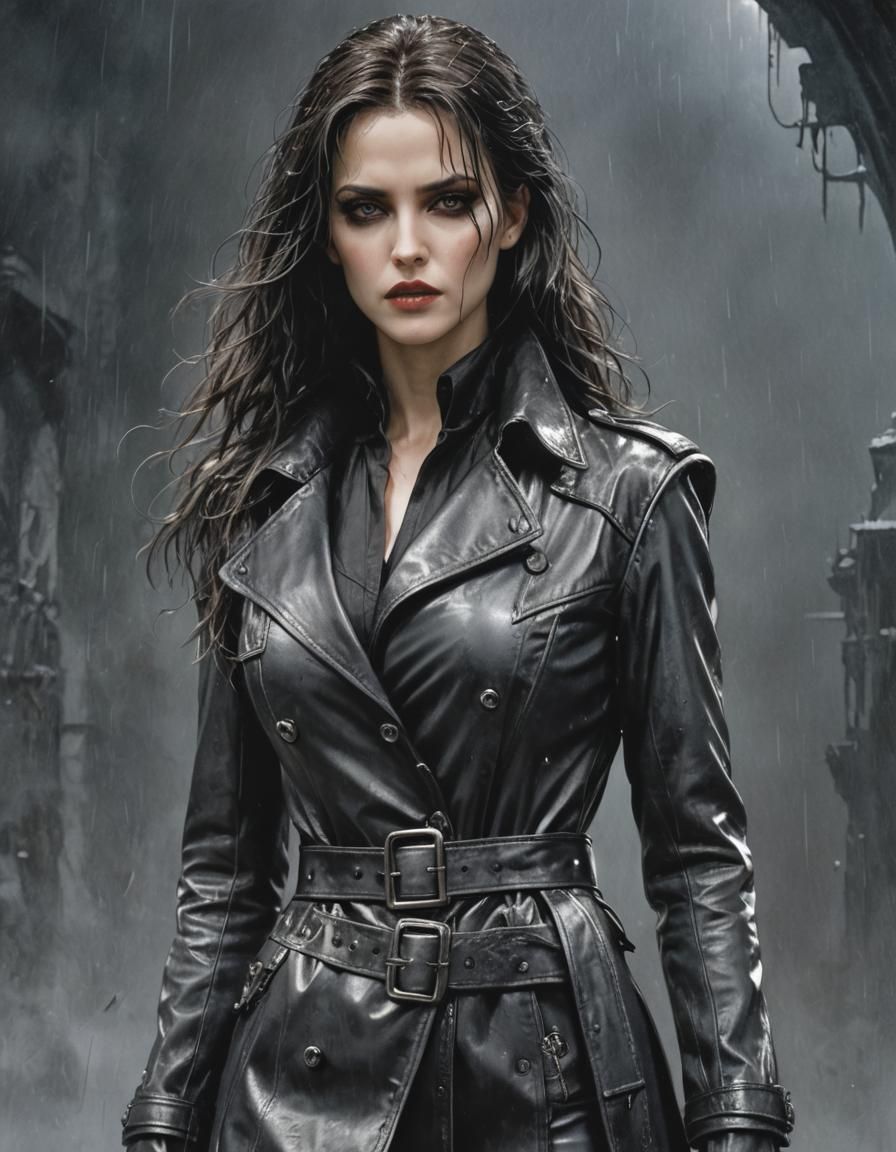 Selene from Underworld Portrait in Royo Style