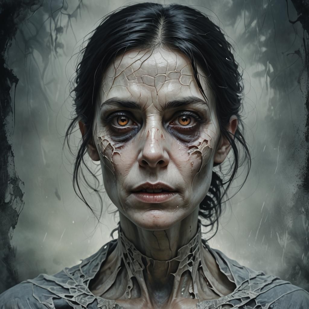 Hyperrealistic Portrait of a Ghostly Man