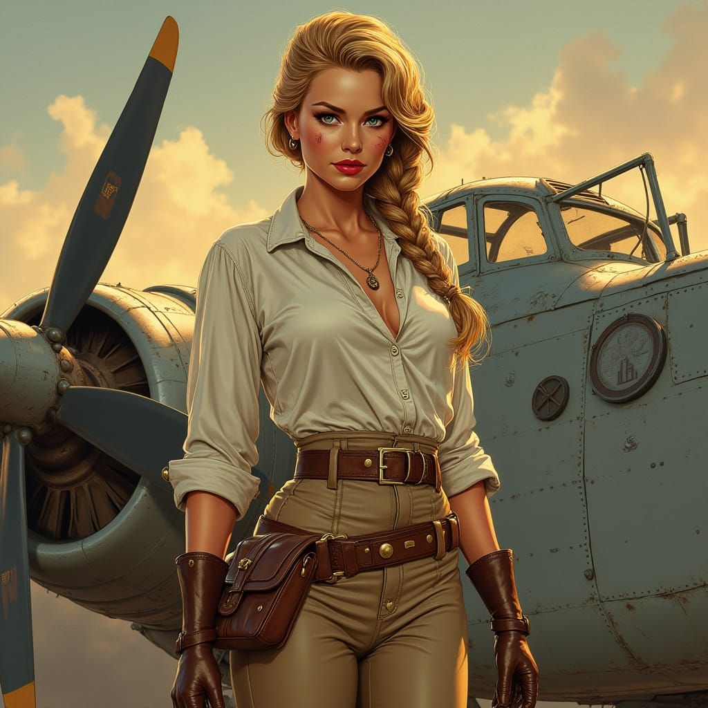 Glamorous German Femme Fatale in 1930s-Inspired Archaeologis...