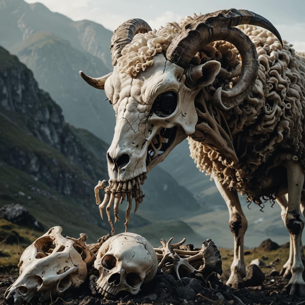 Cinematic Sheep Skull: Mortality in Bone