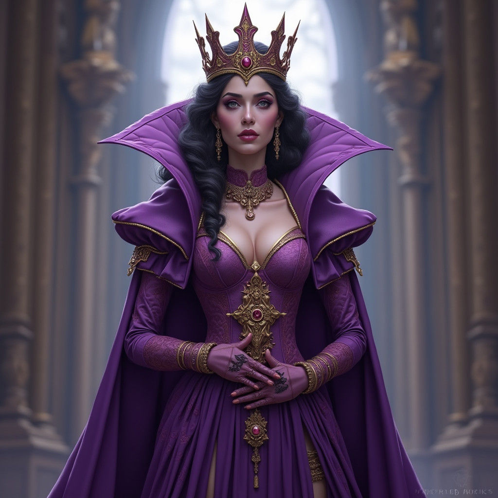 Regal Queen in Purple and Gold Concept Art