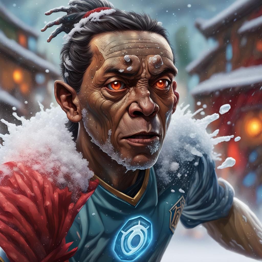 Soccer in a Snowstorm: Hyperrealistic Digital Art