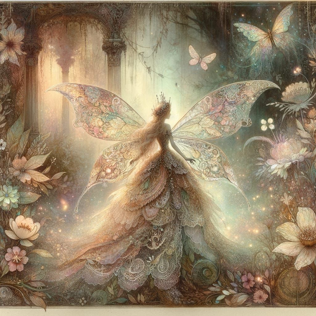 Ethereal Fairy in Dreamy Pastel Forest