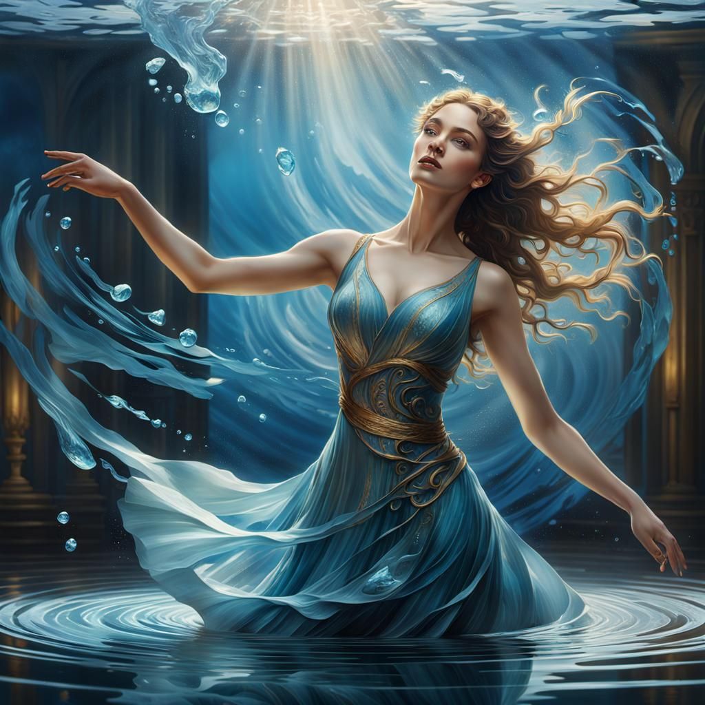Water Woman Dancing: A Photorealistic Masterpiece