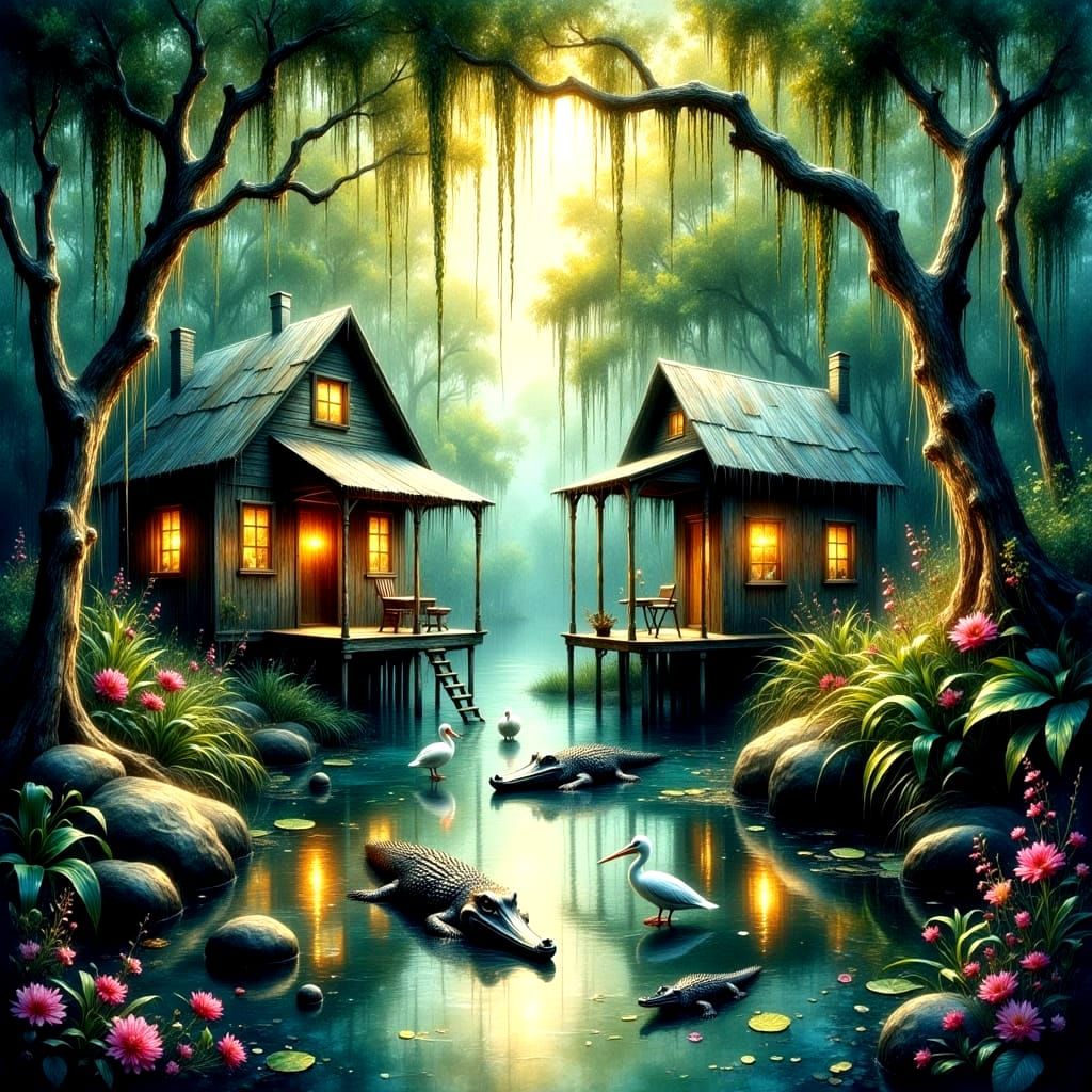 Mystical Louisiana Bayous with Enchanted Cypress Canopies an...