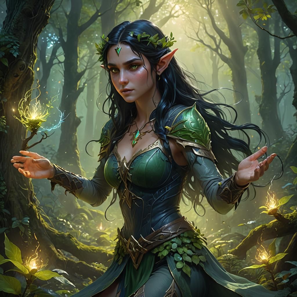 An elven nature wizard/druid