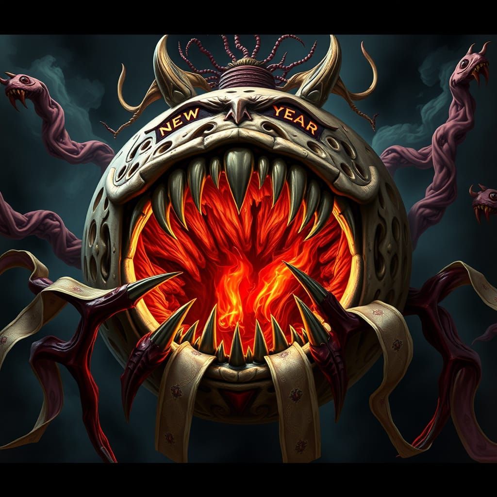 Demonic New Year's Eve Ball With Eyes