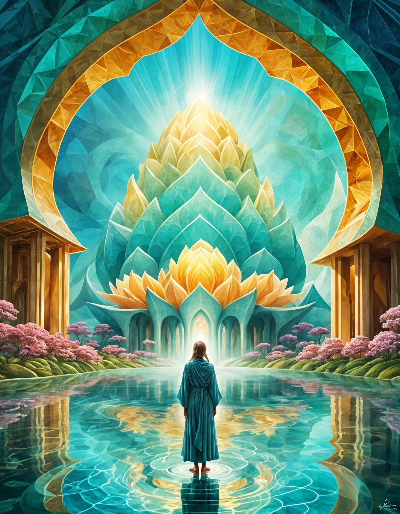 Lemurian Crystal Temple: Lotus Blossom Sanctuary of Light