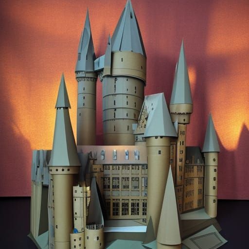 Hogwarts Castle Origami Papercraft in 8K