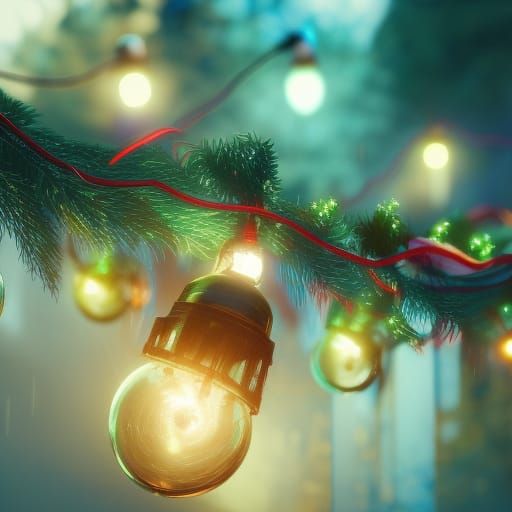 Detailed Christmas Lights, Splash Art Style