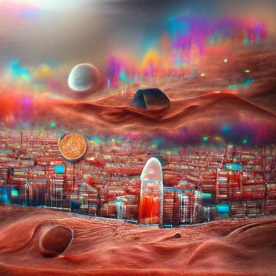 Martian City: Holographic Astral Illustration