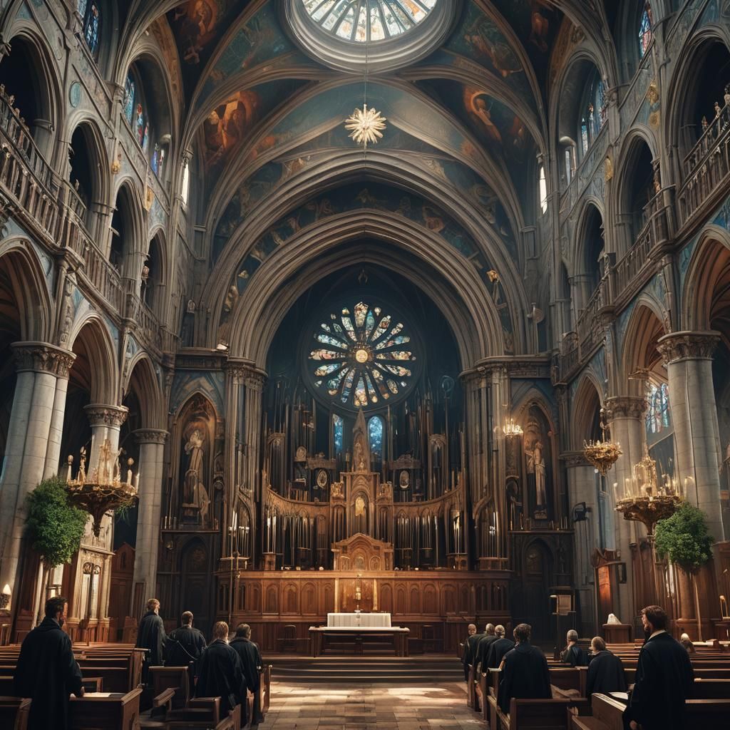 Boondock Saints in Church: Detailed Matte Painting